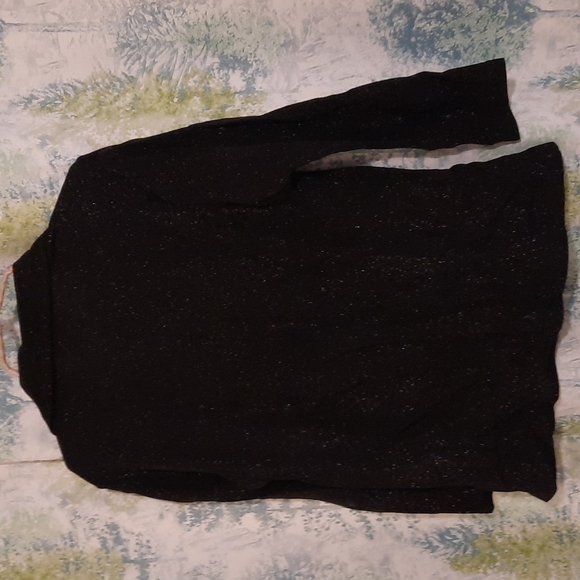 Black With sparkly sheen A.Byer size large button up 3 quarter length y2k Blouse - Picture 6 of 6